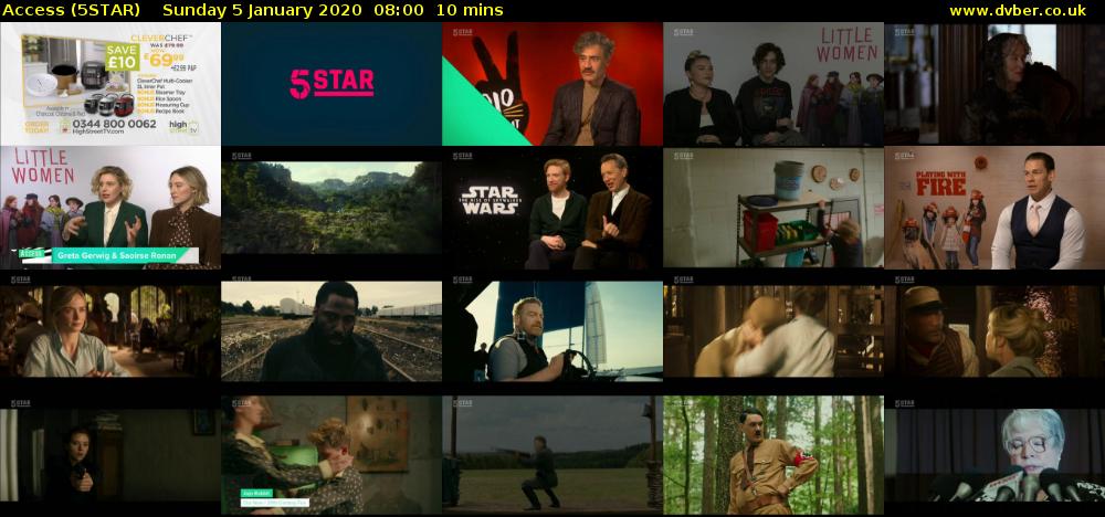 Access (5STAR) Sunday 5 January 2020 08:00 - 08:10