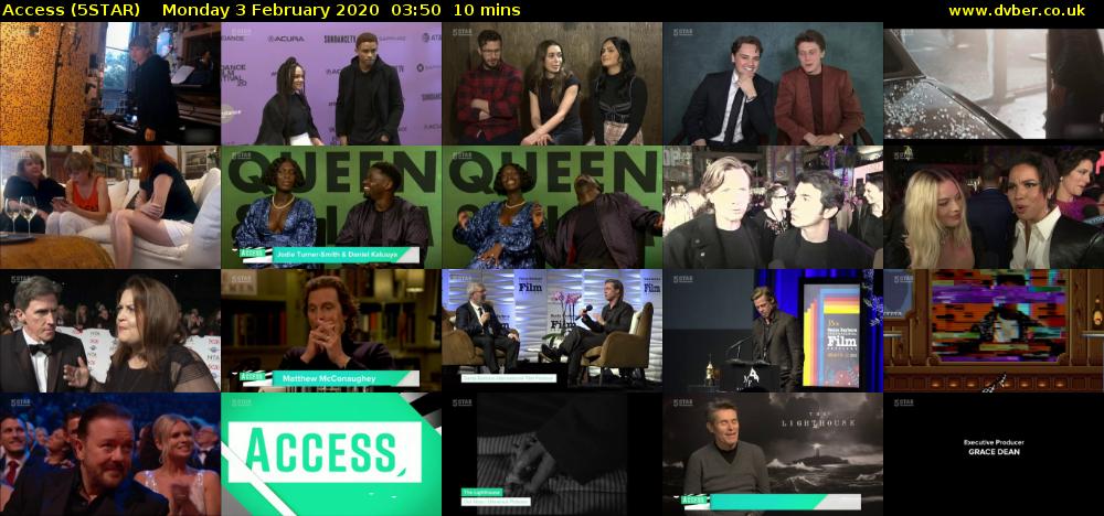 Access (5STAR) Monday 3 February 2020 03:50 - 04:00