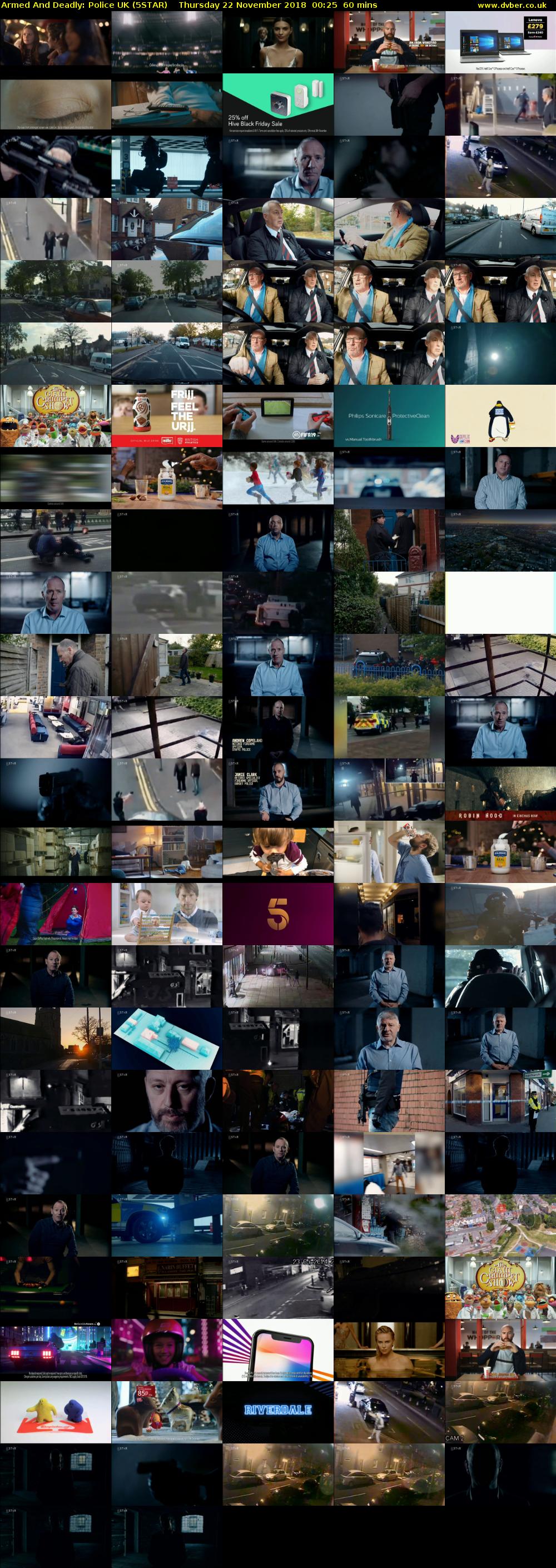 Armed And Deadly: Police UK (5STAR) Thursday 22 November 2018 00:25 - 01:25