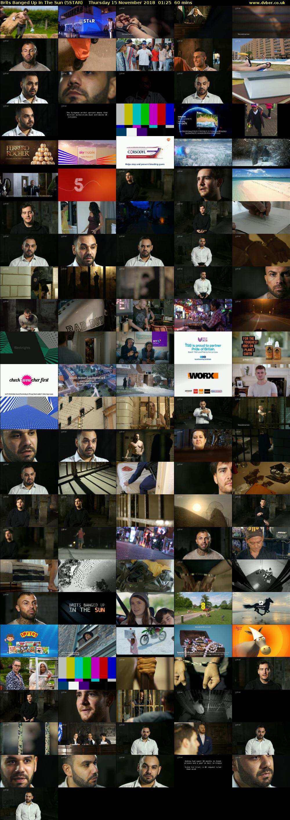 Brits Banged Up In The Sun (5STAR) Thursday 15 November 2018 01:25 - 02:25