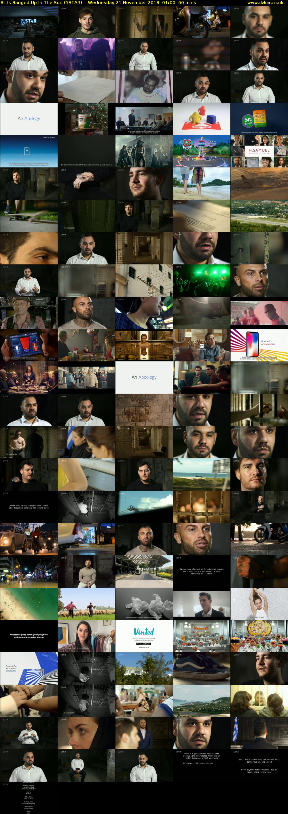 Brits Banged Up In The Sun (5STAR) Wednesday 21 November 2018 01:00 - 02:00