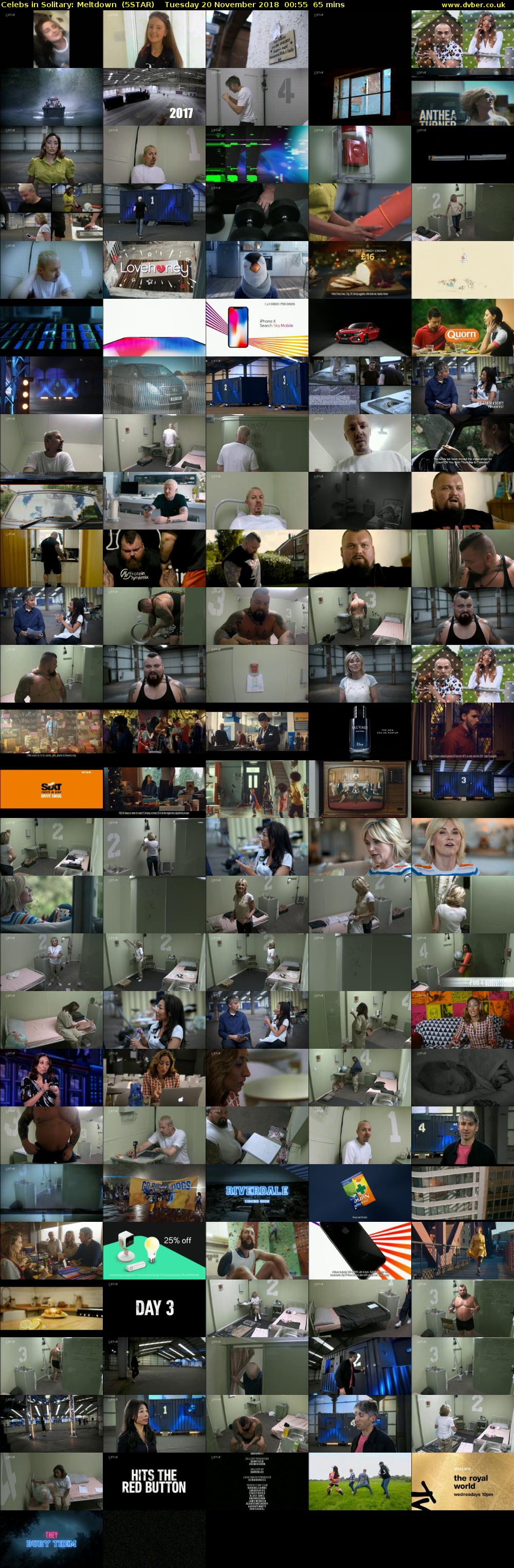 Celebs in Solitary: Meltdown  (5STAR) Tuesday 20 November 2018 00:55 - 02:00