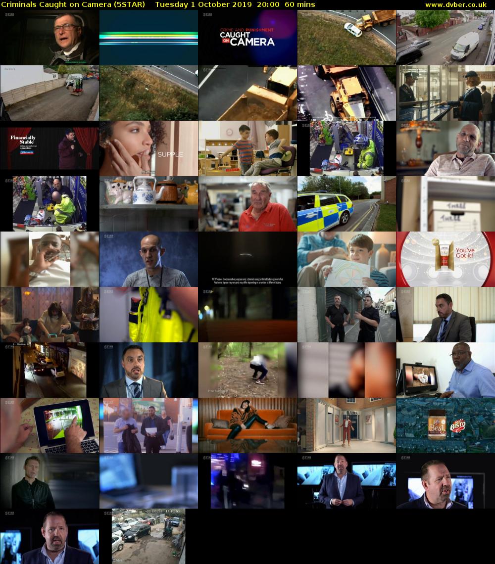 Criminals Caught on Camera (5STAR) Tuesday 1 October 2019 20:00 - 21:00
