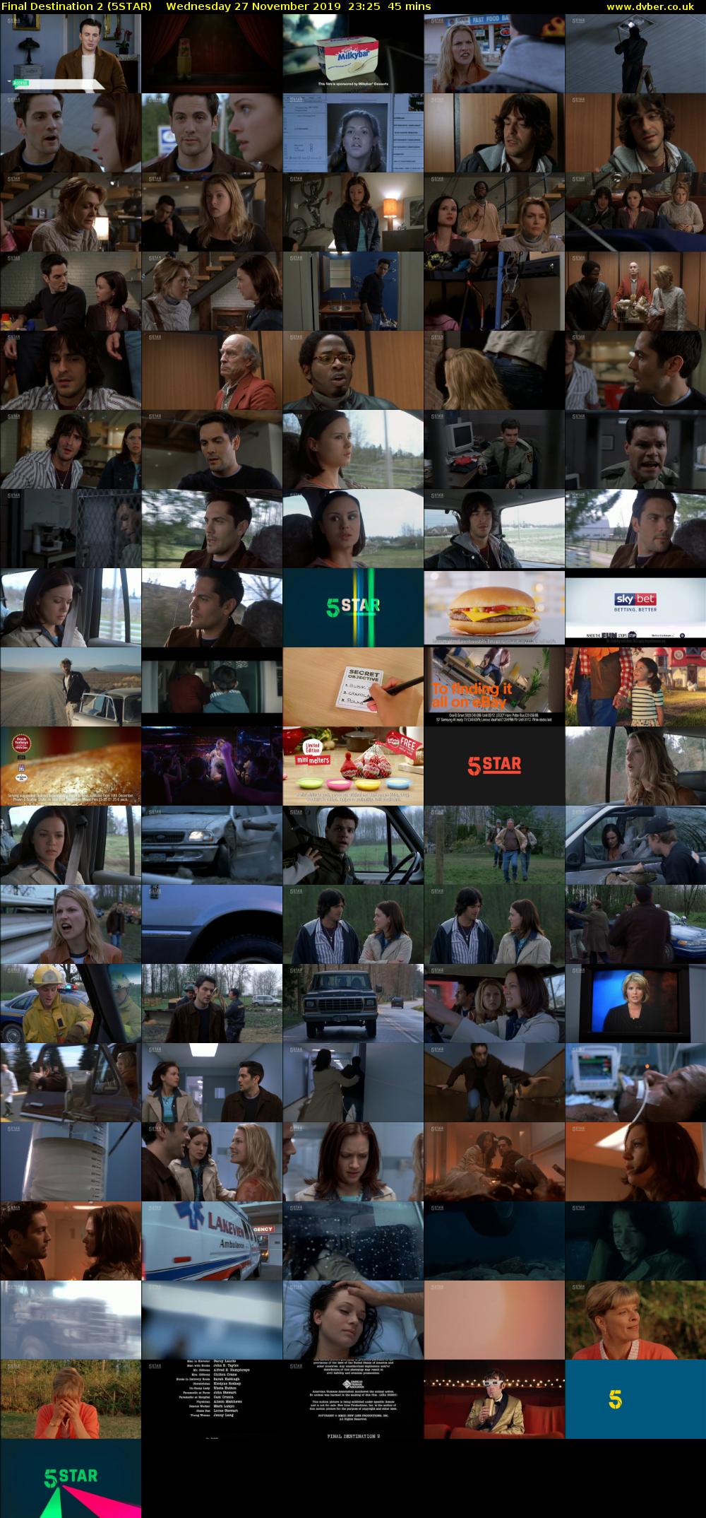Final Destination 2 (5STAR) Wednesday 27 November 2019 23:25 - 00:10