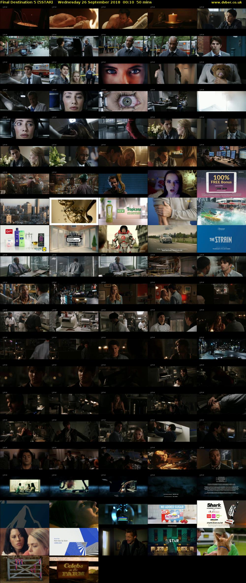 Final Destination 5 (5STAR) Wednesday 26 September 2018 00:10 - 01:00