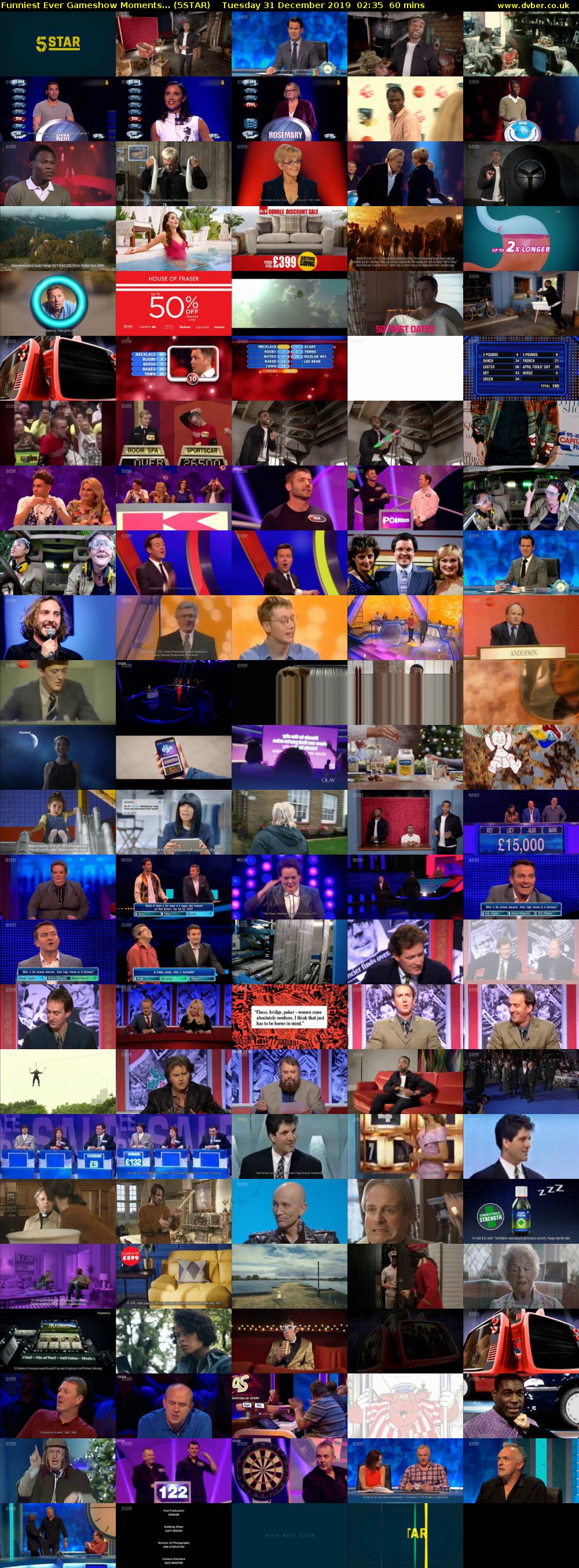 Funniest Ever Gameshow Moments... (5STAR) Tuesday 31 December 2019 02:35 - 03:35