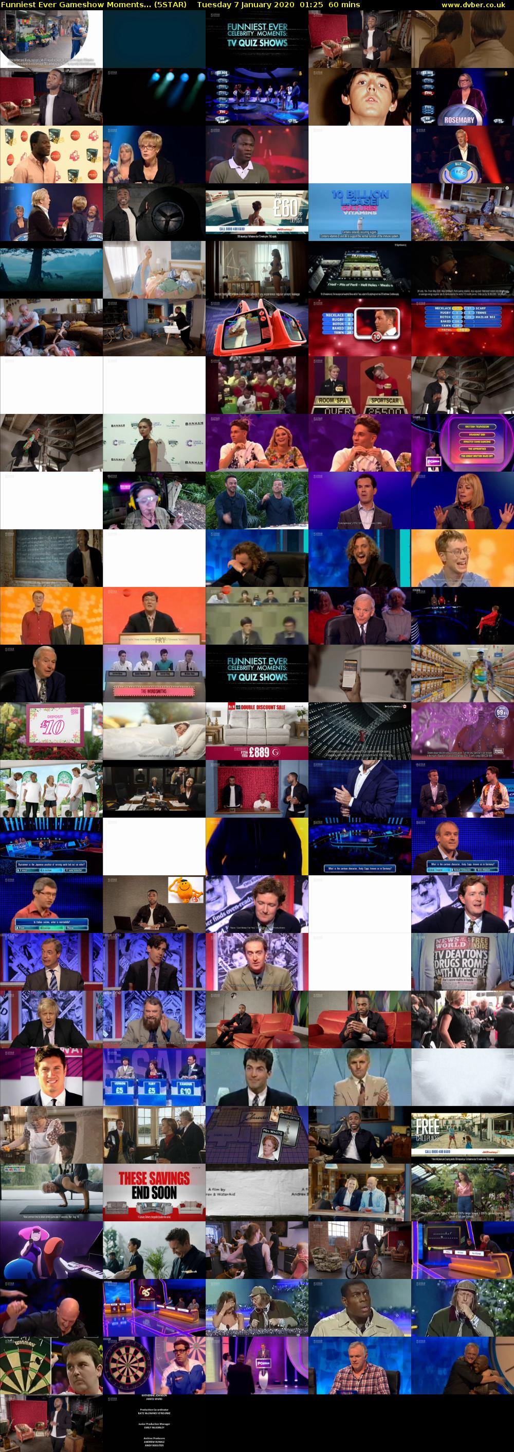Funniest Ever Gameshow Moments... (5STAR) Tuesday 7 January 2020 01:25 - 02:25