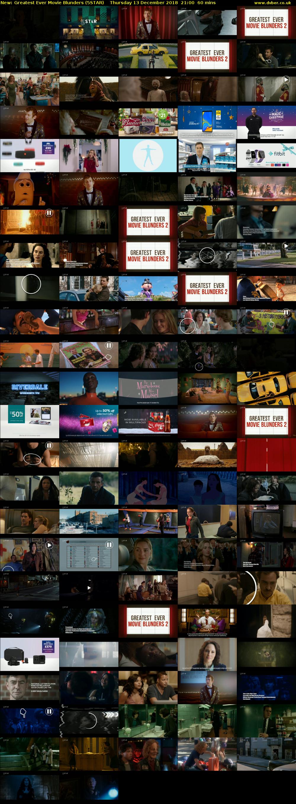 Greatest Ever Movie Blunders (5STAR) Thursday 13 December 2018 21:00 - 22:00