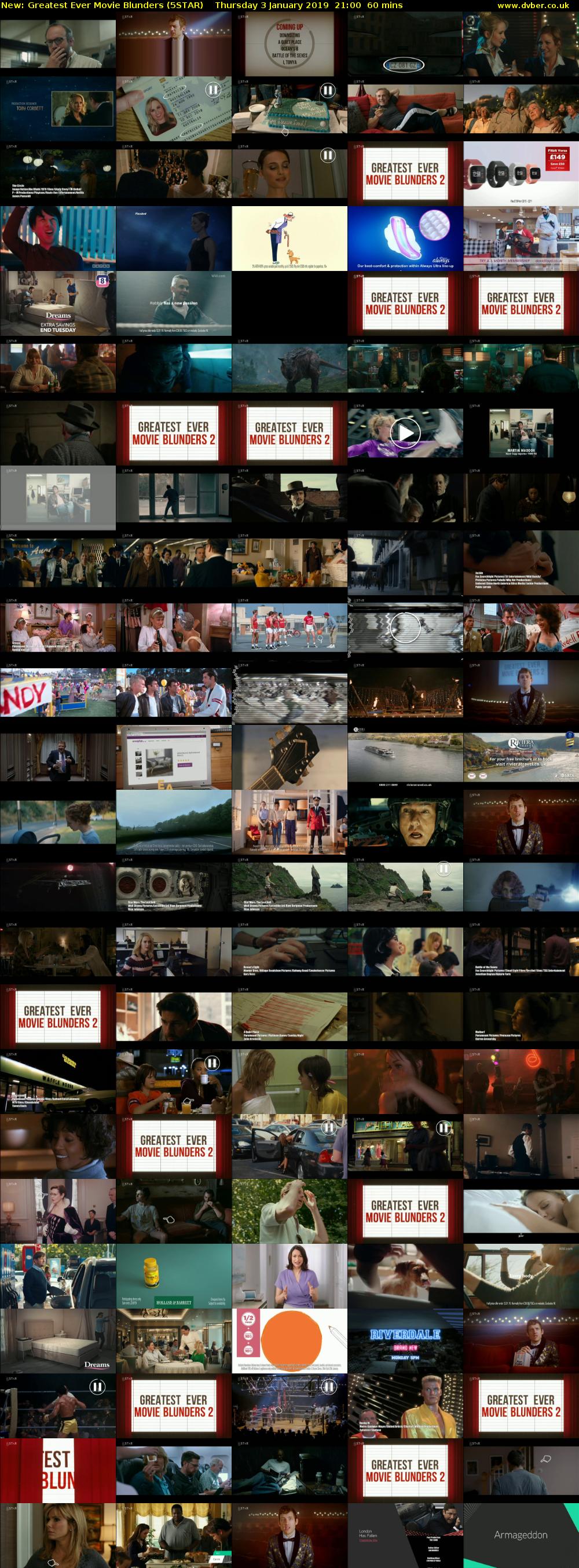 Greatest Ever Movie Blunders (5STAR) Thursday 3 January 2019 21:00 - 22:00