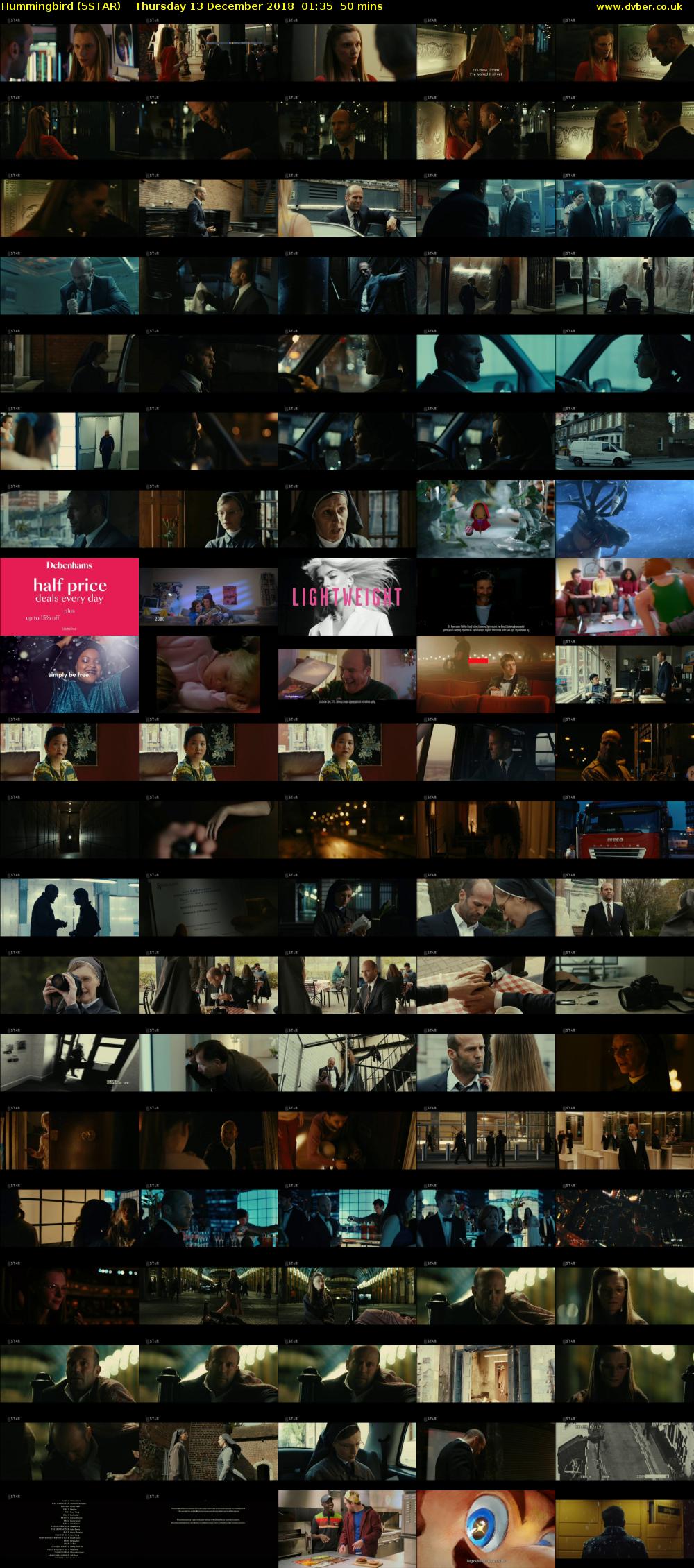 Hummingbird (5STAR) Thursday 13 December 2018 01:35 - 02:25