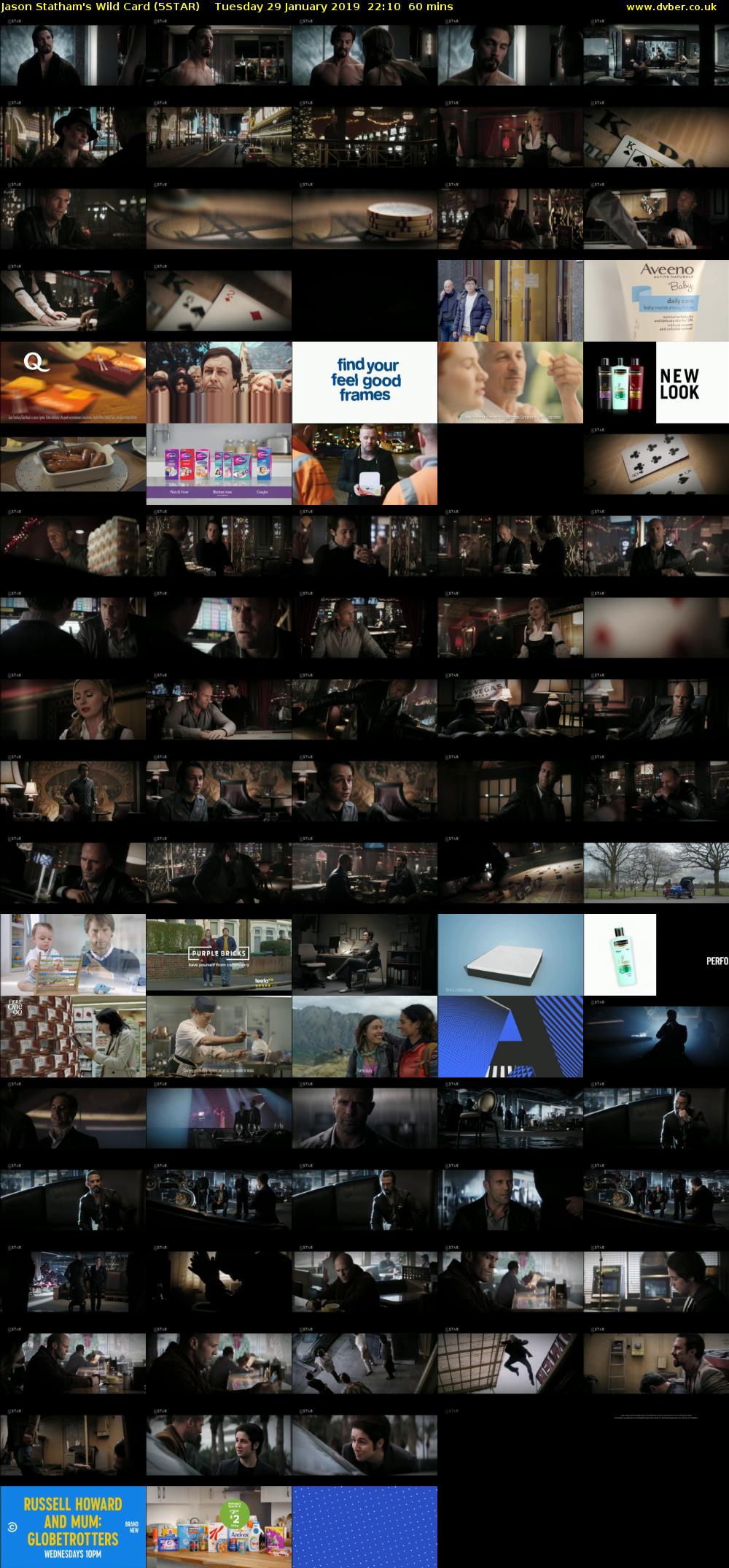 Jason Statham's Wild Card (5STAR) Tuesday 29 January 2019 22:10 - 23:10