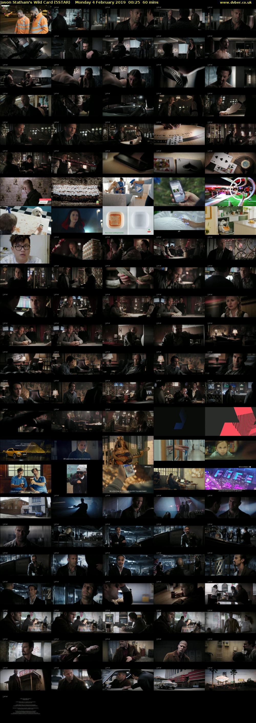 Jason Statham's Wild Card (5STAR) Monday 4 February 2019 00:25 - 01:25