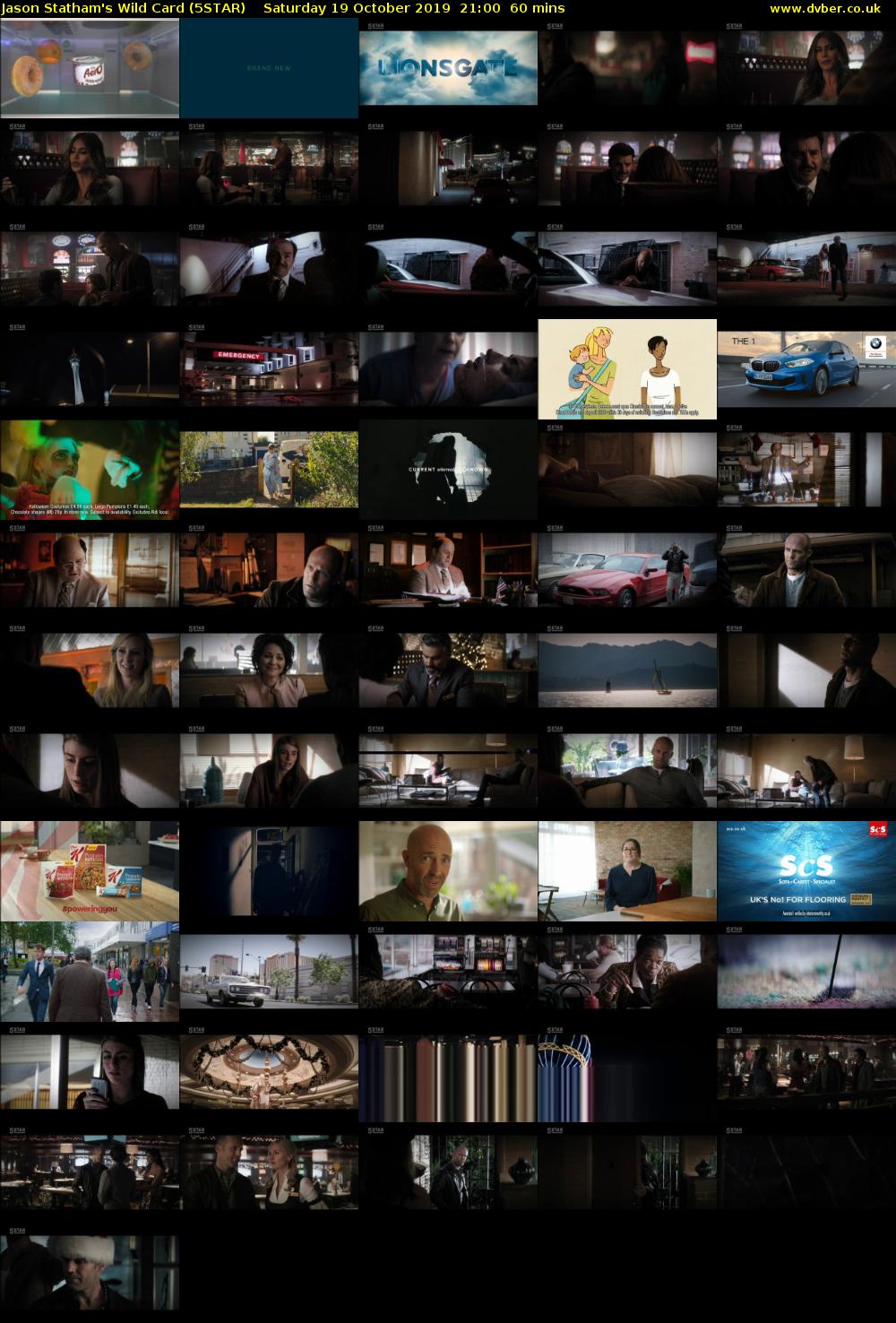 Jason Statham's Wild Card (5STAR) Saturday 19 October 2019 21:00 - 22:00