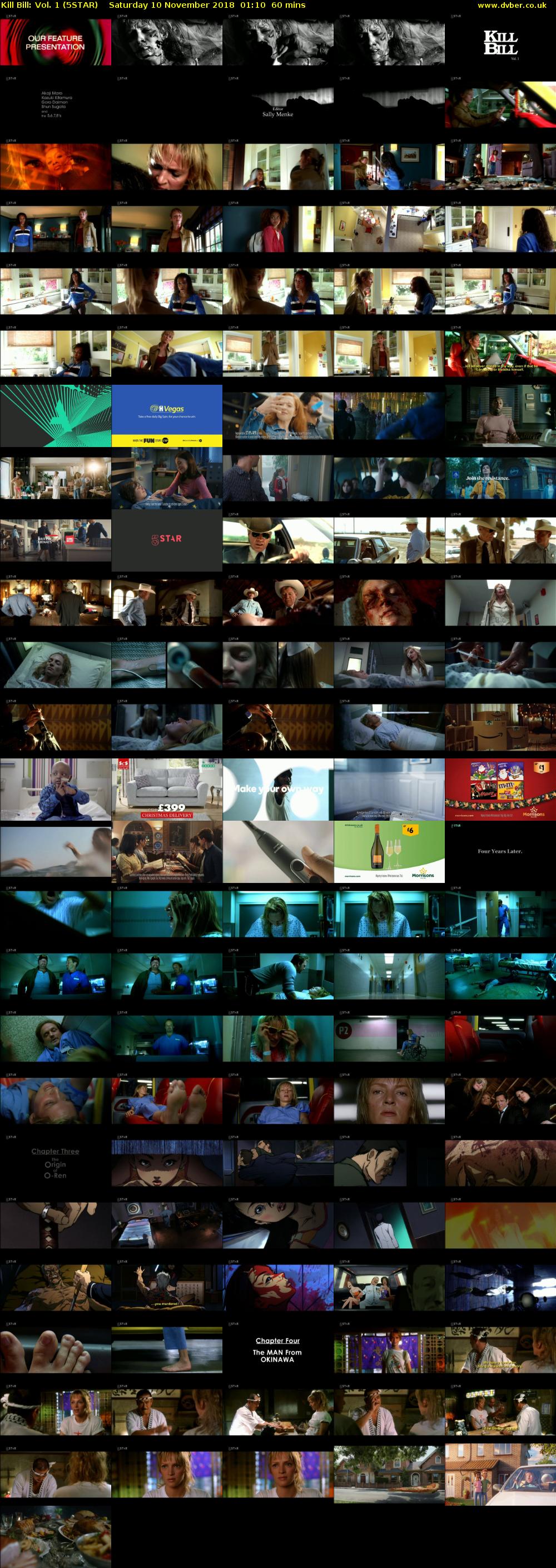 Kill Bill: Vol. 1 (5STAR) Saturday 10 November 2018 01:10 - 02:10