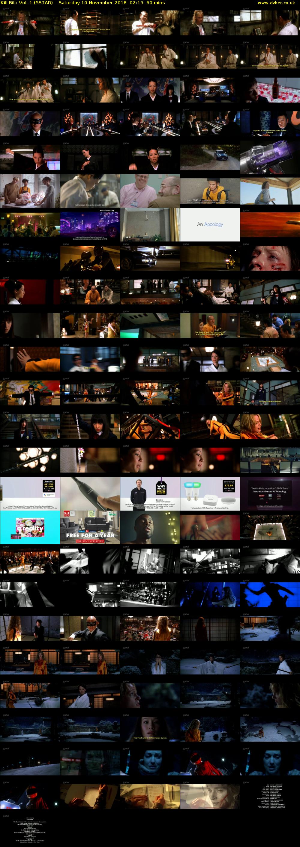 Kill Bill: Vol. 1 (5STAR) Saturday 10 November 2018 02:15 - 03:15