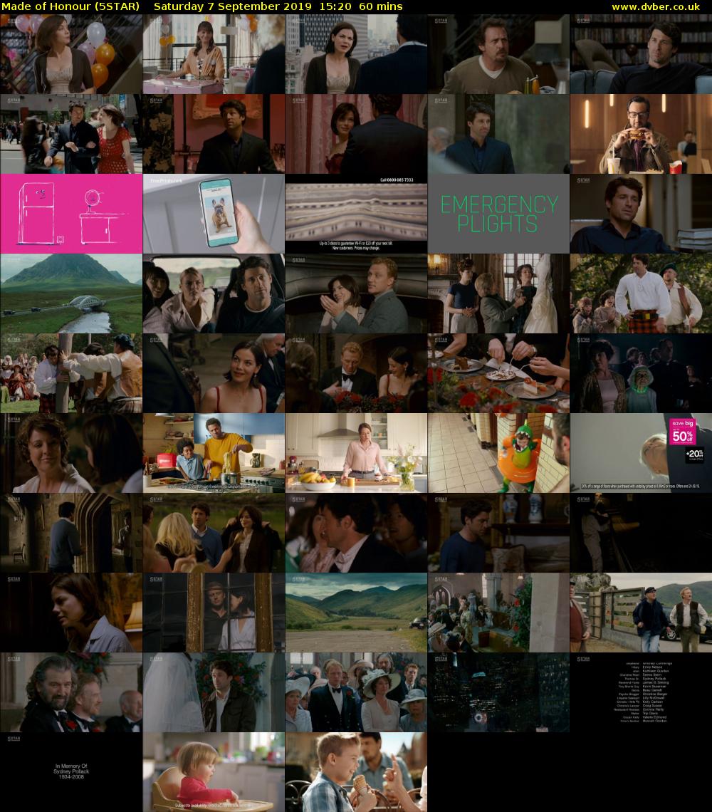 Made of Honour (5STAR) Saturday 7 September 2019 15:20 - 16:20