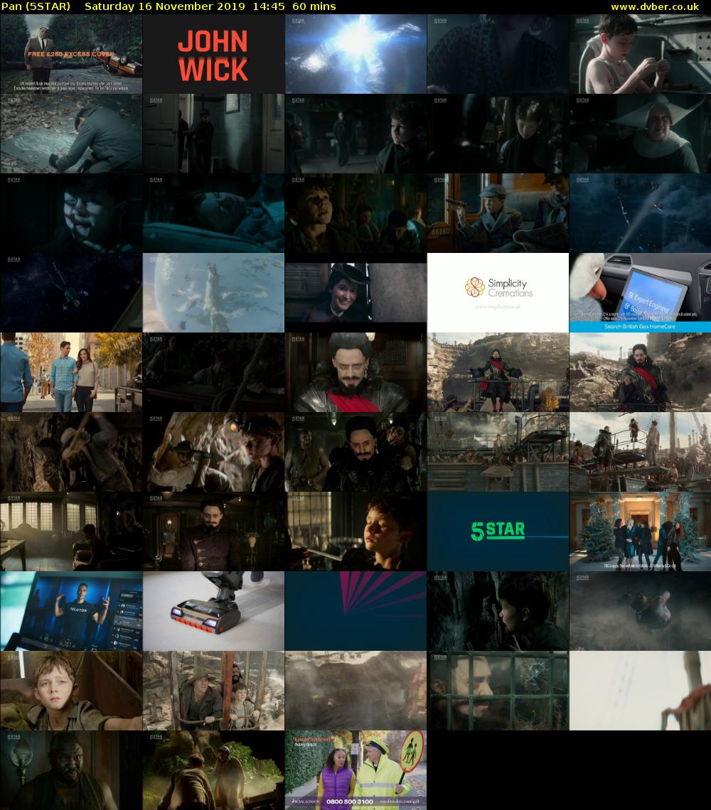 Pan (5STAR) Saturday 16 November 2019 14:45 - 15:45