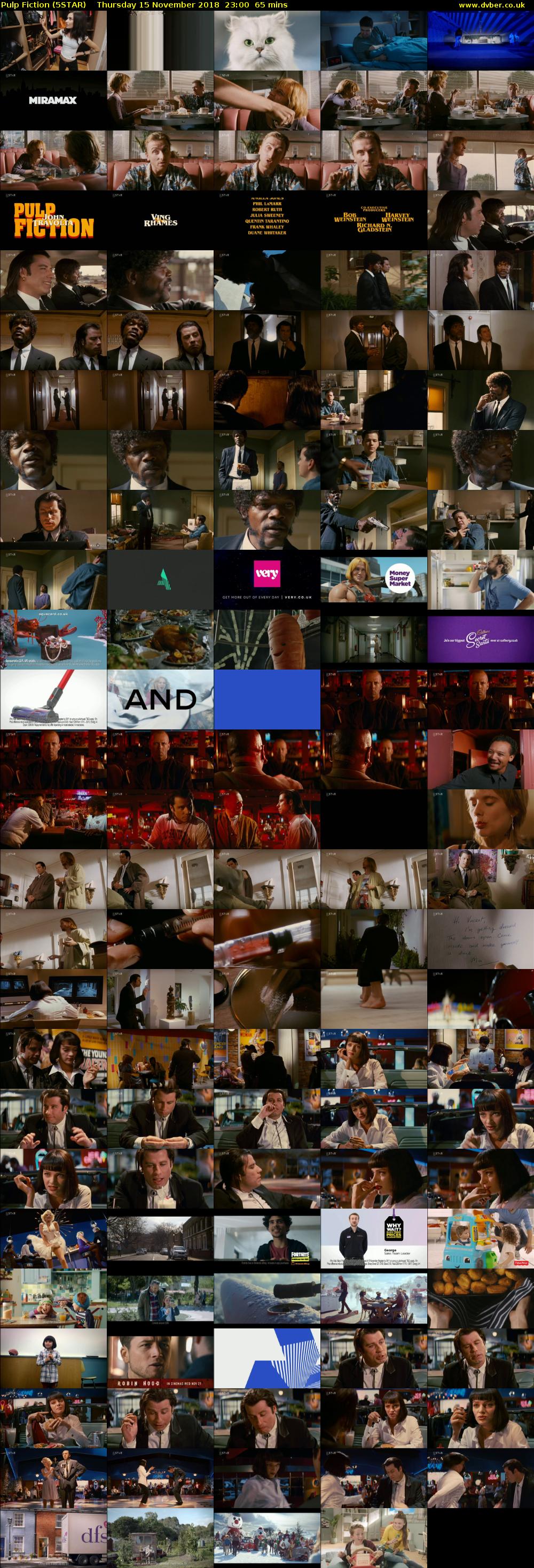 Pulp Fiction (5STAR) Thursday 15 November 2018 23:00 - 00:05