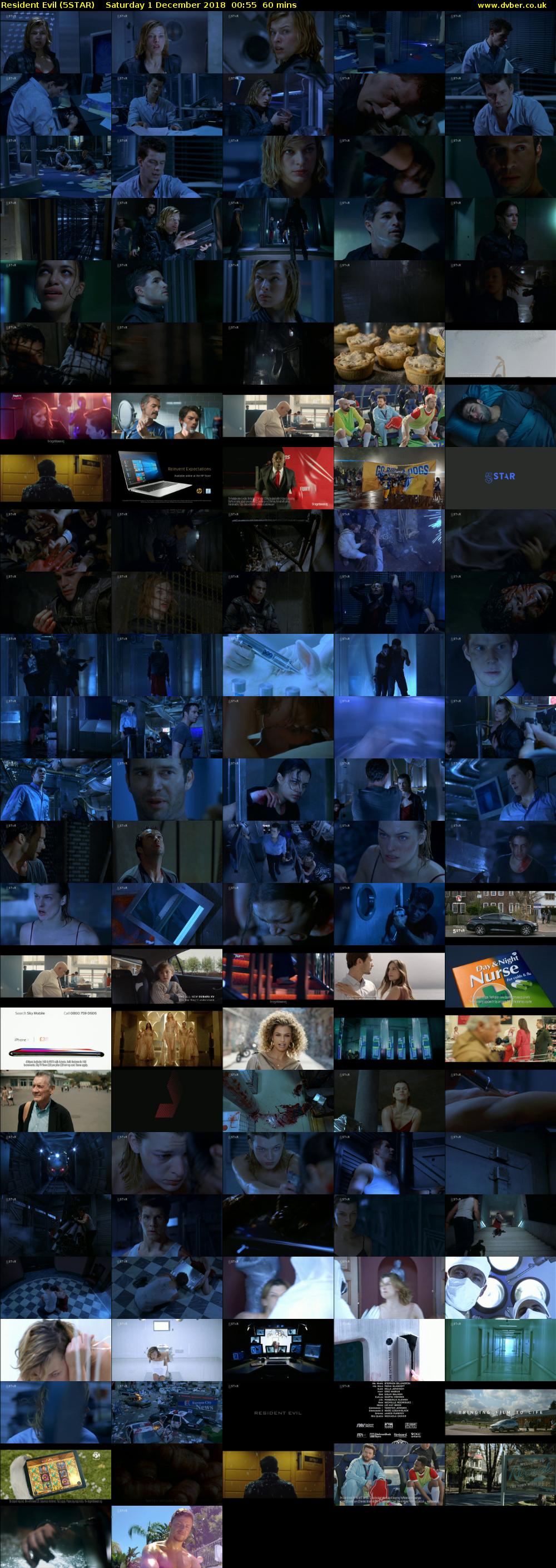 Resident Evil (5STAR) Saturday 1 December 2018 00:55 - 01:55