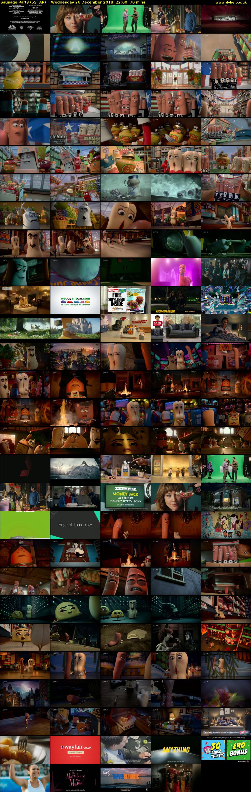 Sausage Party (5STAR) Wednesday 26 December 2018 22:00 - 23:10