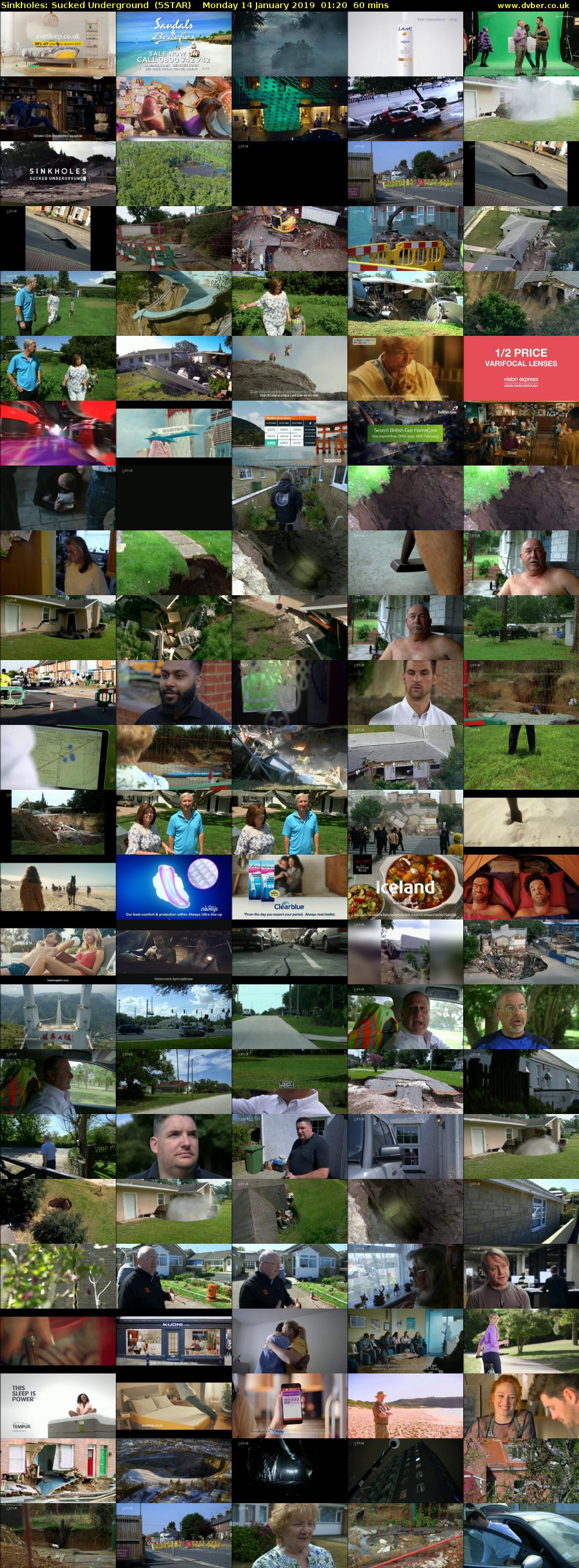 Sinkholes: Sucked Underground  (5STAR) Monday 14 January 2019 01:20 - 02:20