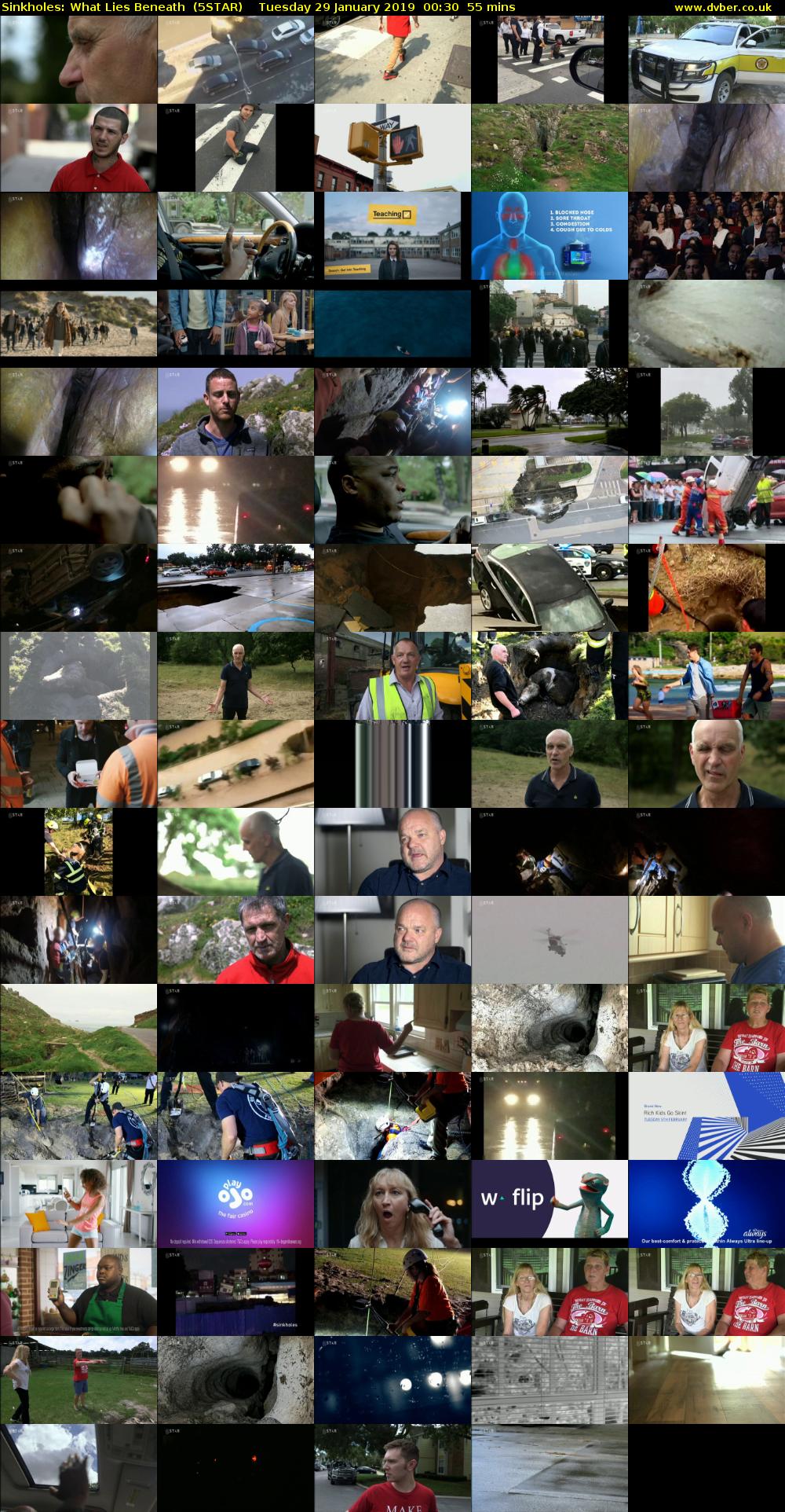 Sinkholes: What Lies Beneath  (5STAR) Tuesday 29 January 2019 00:30 - 01:25