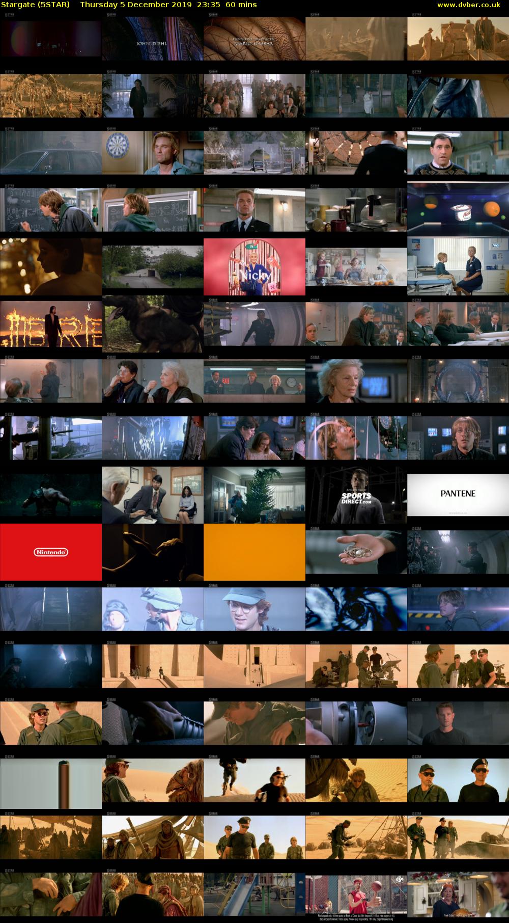 Stargate (5STAR) Thursday 5 December 2019 23:35 - 00:35