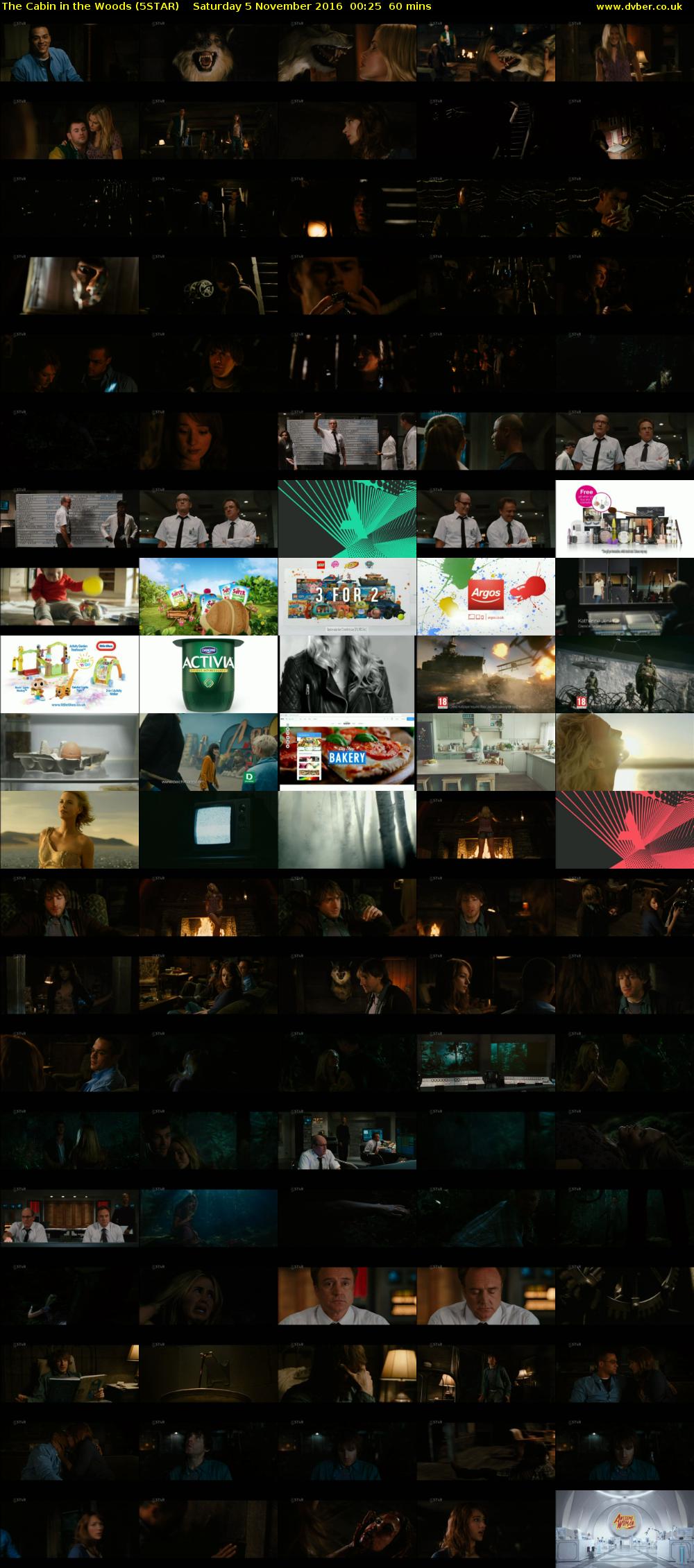 The Cabin in the Woods (5STAR) Saturday 5 November 2016 00:25 - 01:25