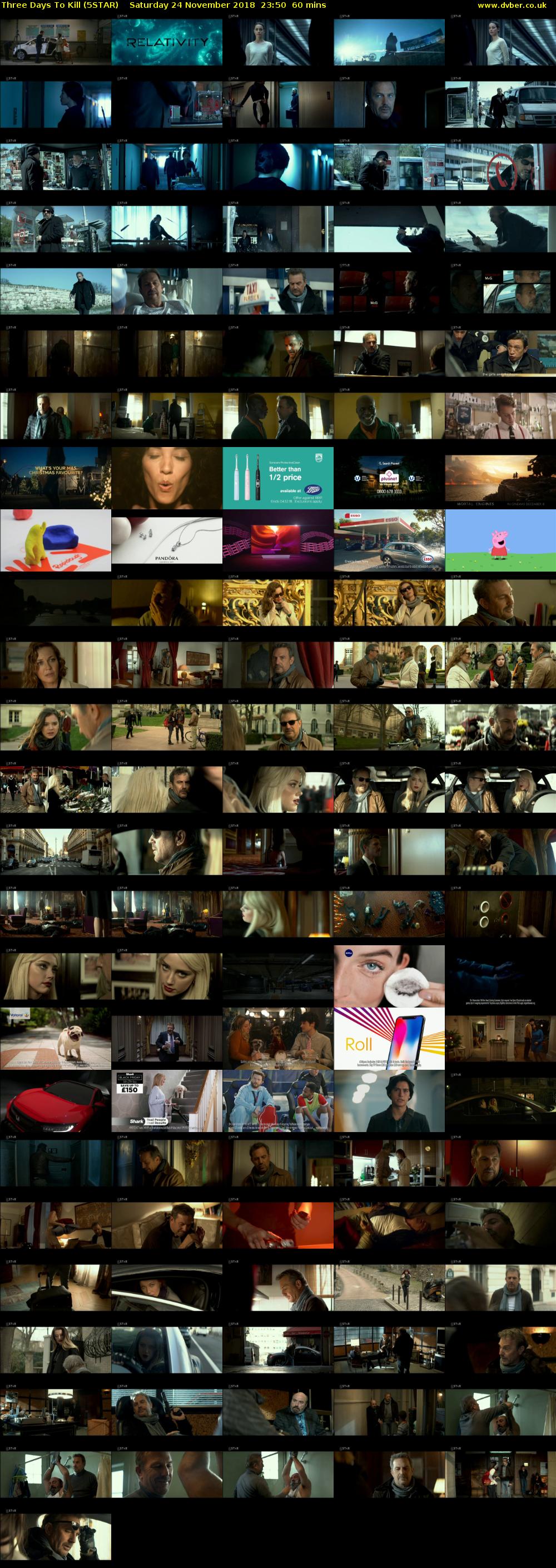 Three Days To Kill (5STAR) Saturday 24 November 2018 23:50 - 00:50