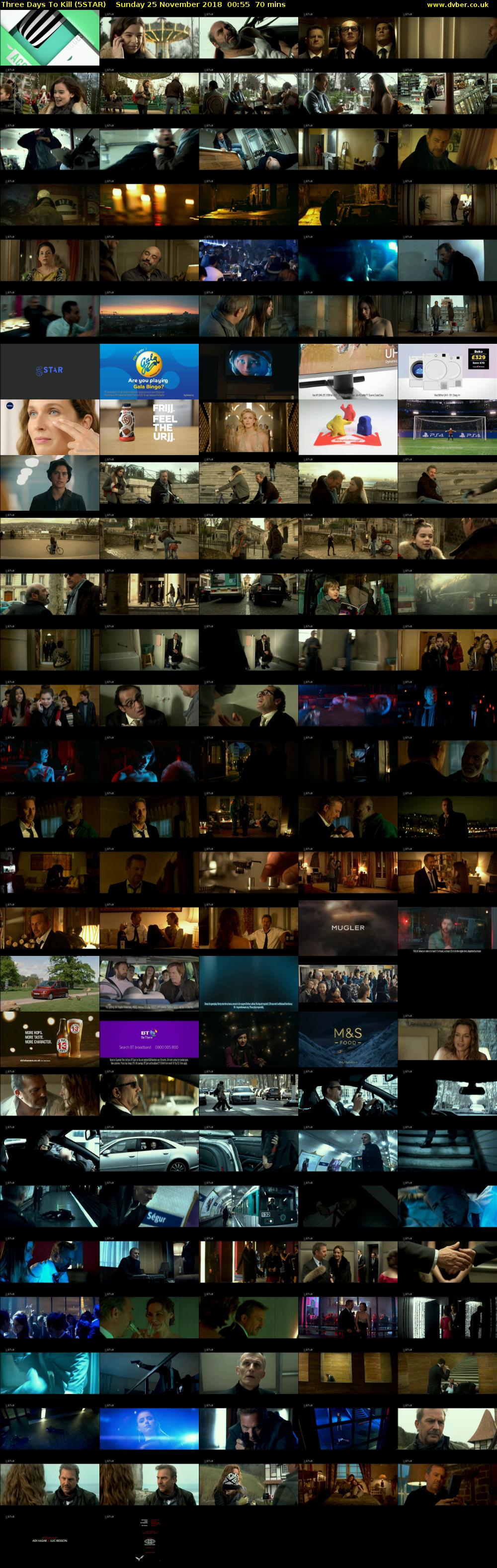 Three Days To Kill (5STAR) Sunday 25 November 2018 00:55 - 02:05