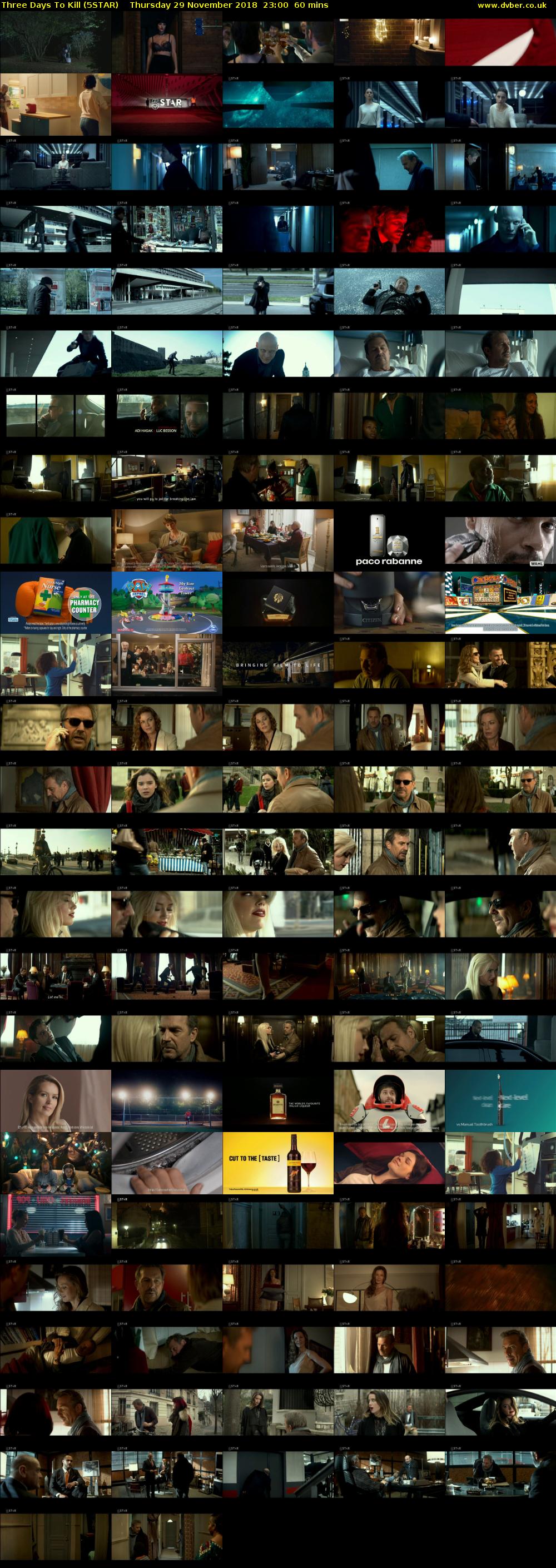 Three Days To Kill (5STAR) Thursday 29 November 2018 23:00 - 00:00