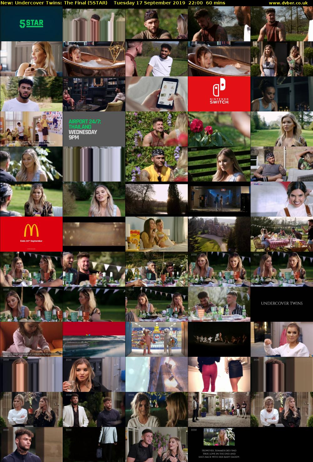 Undercover Twins: The Final (5STAR) Tuesday 17 September 2019 22:00 - 23:00