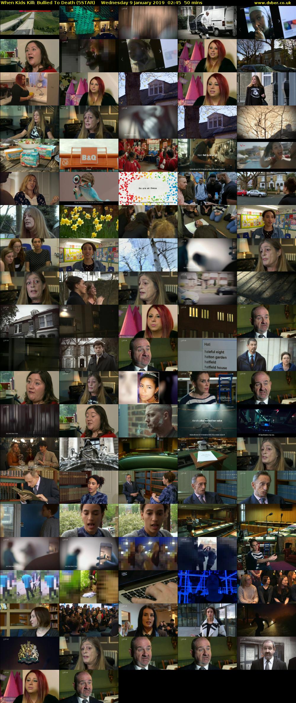 When Kids Kill: Bullied To Death (5STAR) Wednesday 9 January 2019 02:45 - 03:35