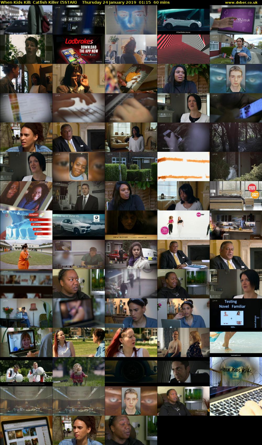 When Kids Kill: Catfish Killer (5STAR) Thursday 24 January 2019 01:15 - 02:15