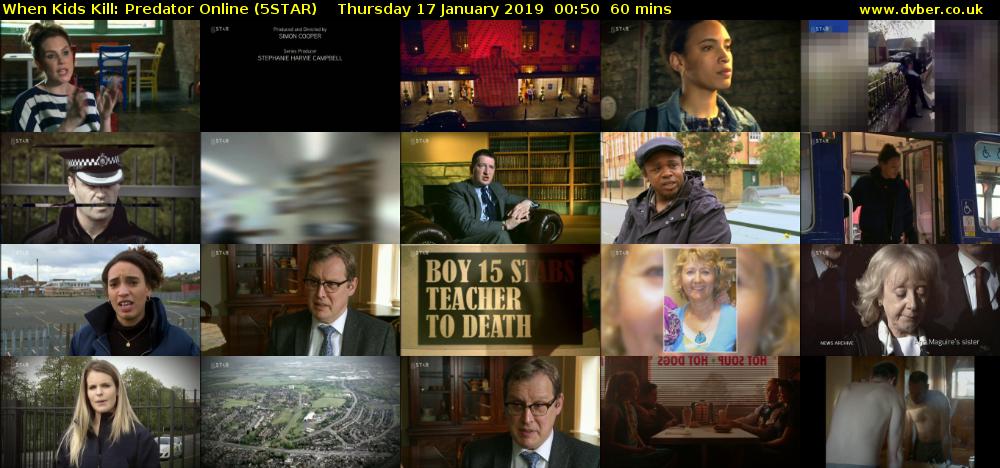 When Kids Kill: Predator Online (5STAR) Thursday 17 January 2019 00:50 - 01:50