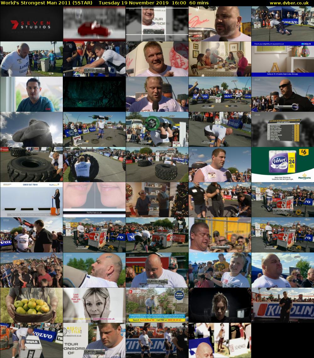 World's Strongest Man 2011 (5STAR) Tuesday 19 November 2019 16:00 - 17:00