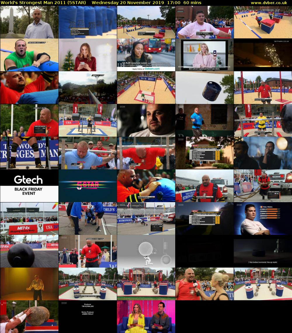 World's Strongest Man 2011 (5STAR) Wednesday 20 November 2019 17:00 - 18:00
