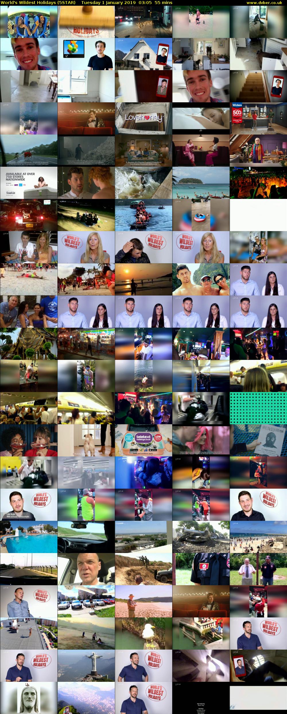 World's Wildest Holidays (5STAR) Tuesday 1 January 2019 03:05 - 04:00