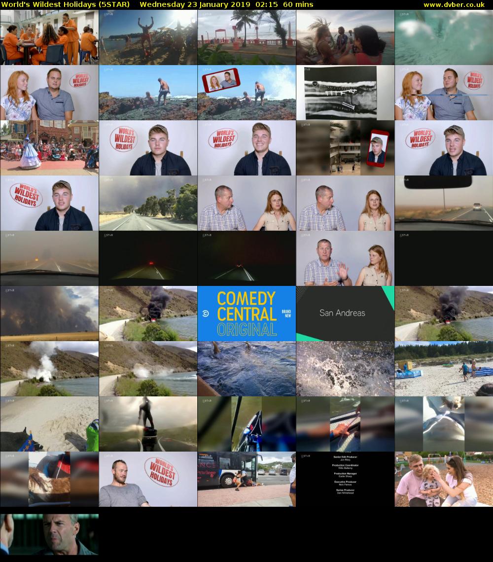 World's Wildest Holidays (5STAR) Wednesday 23 January 2019 02:15 - 03:15