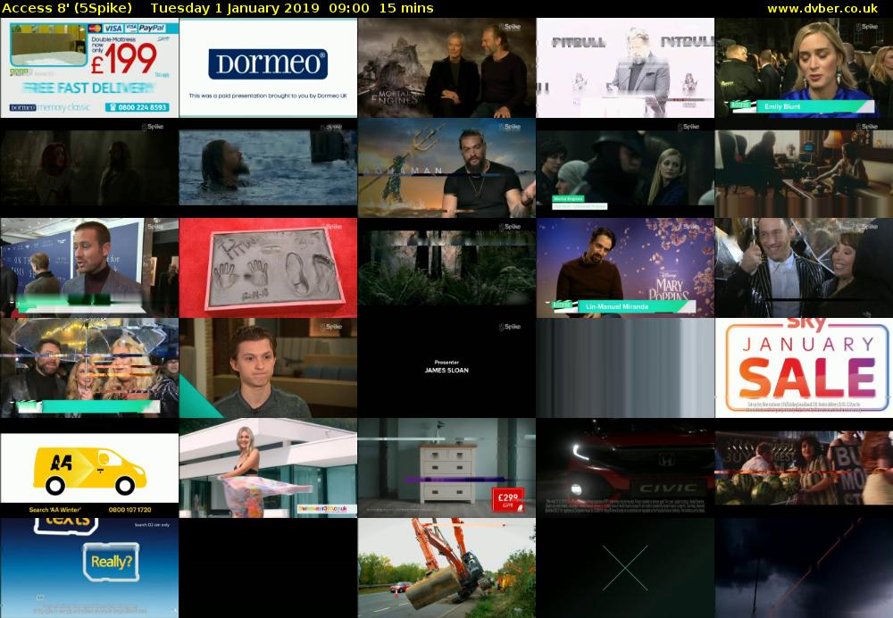 Access 8' (5Spike) Tuesday 1 January 2019 09:00 - 09:15