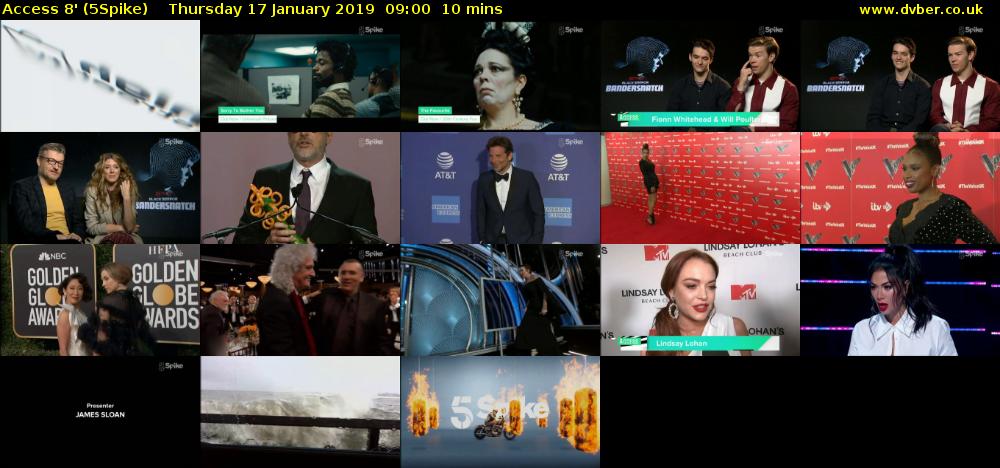 Access 8' (5Spike) Thursday 17 January 2019 09:00 - 09:10