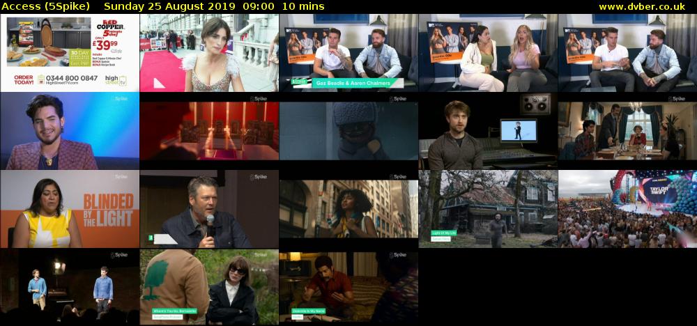 Access (5Spike) Sunday 25 August 2019 09:00 - 09:10