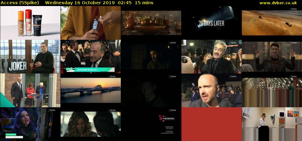 Access (5Spike) Wednesday 16 October 2019 02:45 - 03:00