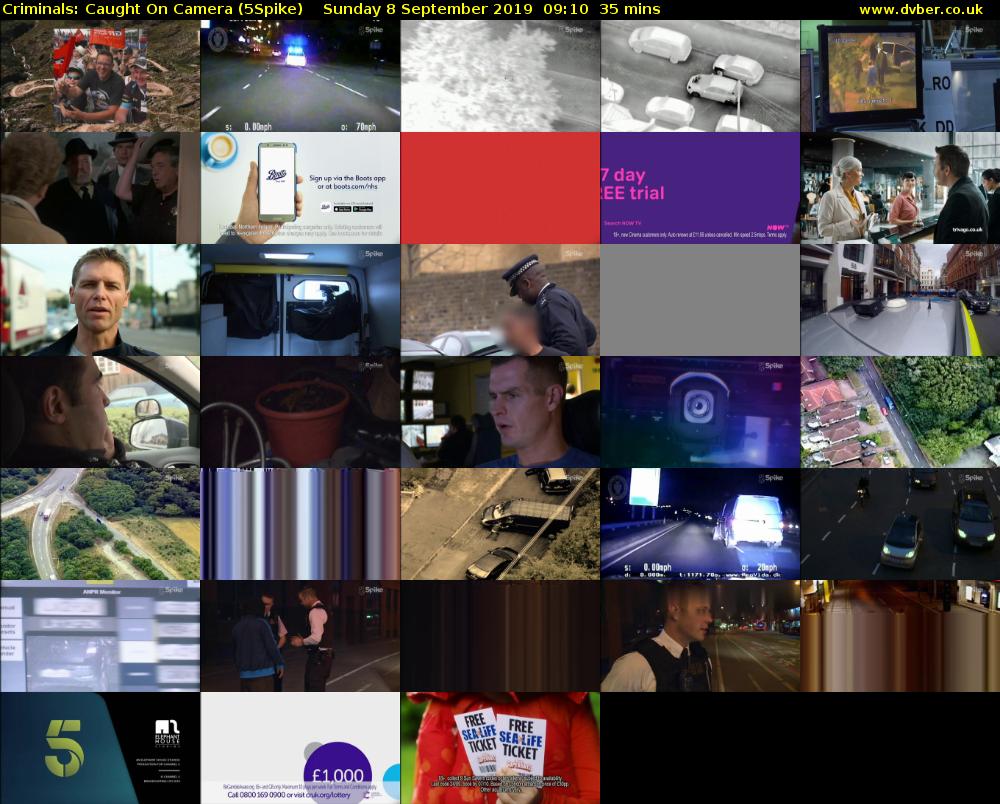Criminals: Caught On Camera (5Spike) Sunday 8 September 2019 09:10 - 09:45