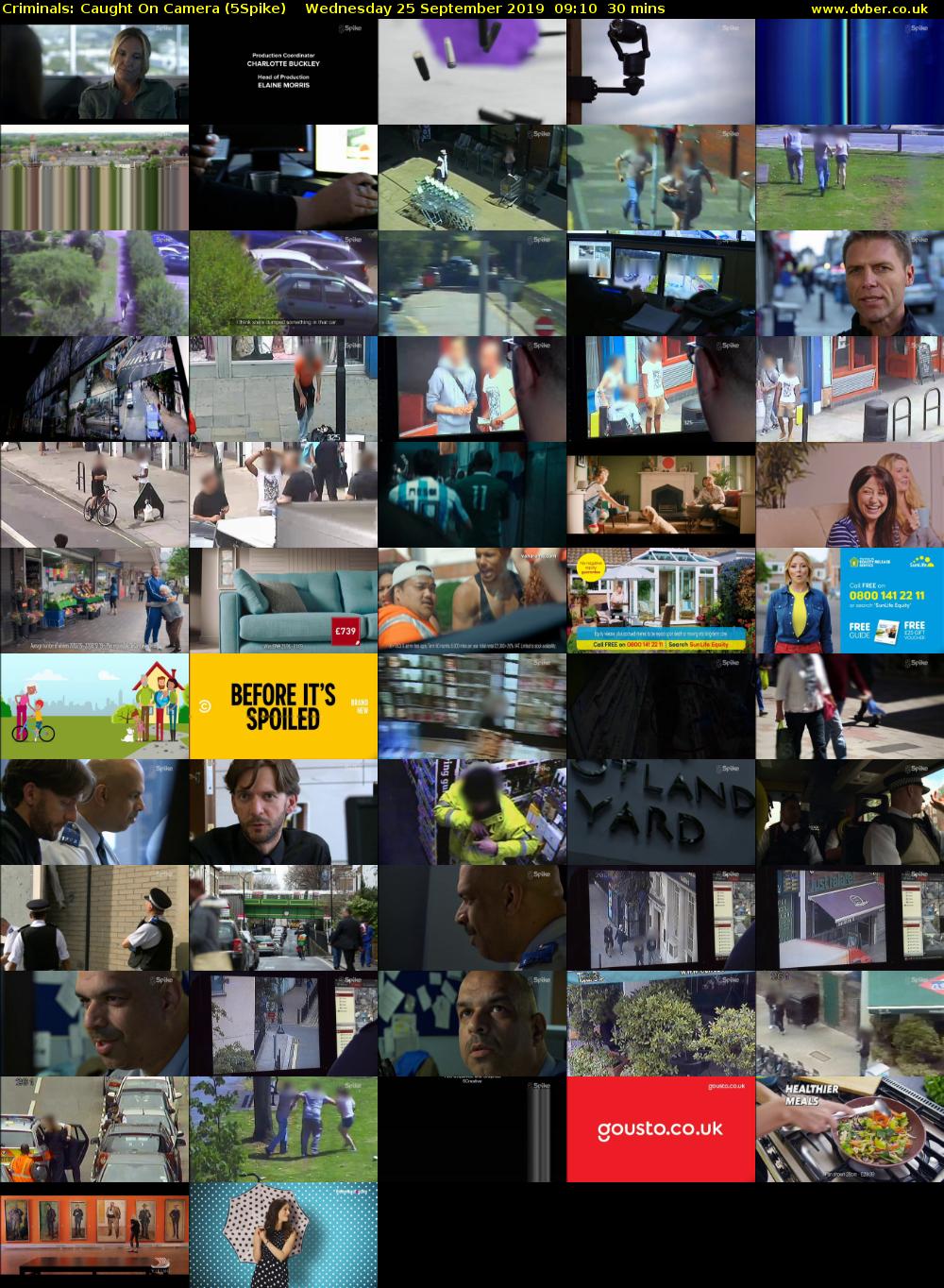 Criminals: Caught On Camera (5Spike) Wednesday 25 September 2019 09:10 - 09:40