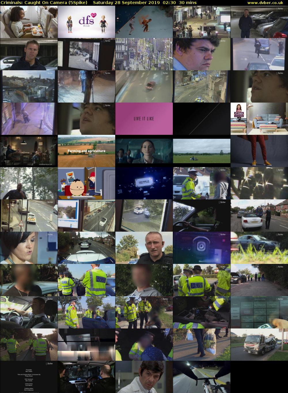 Criminals: Caught On Camera (5Spike) Saturday 28 September 2019 02:30 - 03:00