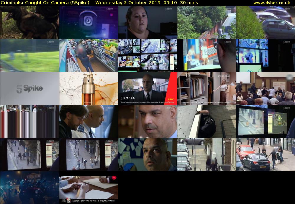 Criminals: Caught On Camera (5Spike) Wednesday 2 October 2019 09:10 - 09:40