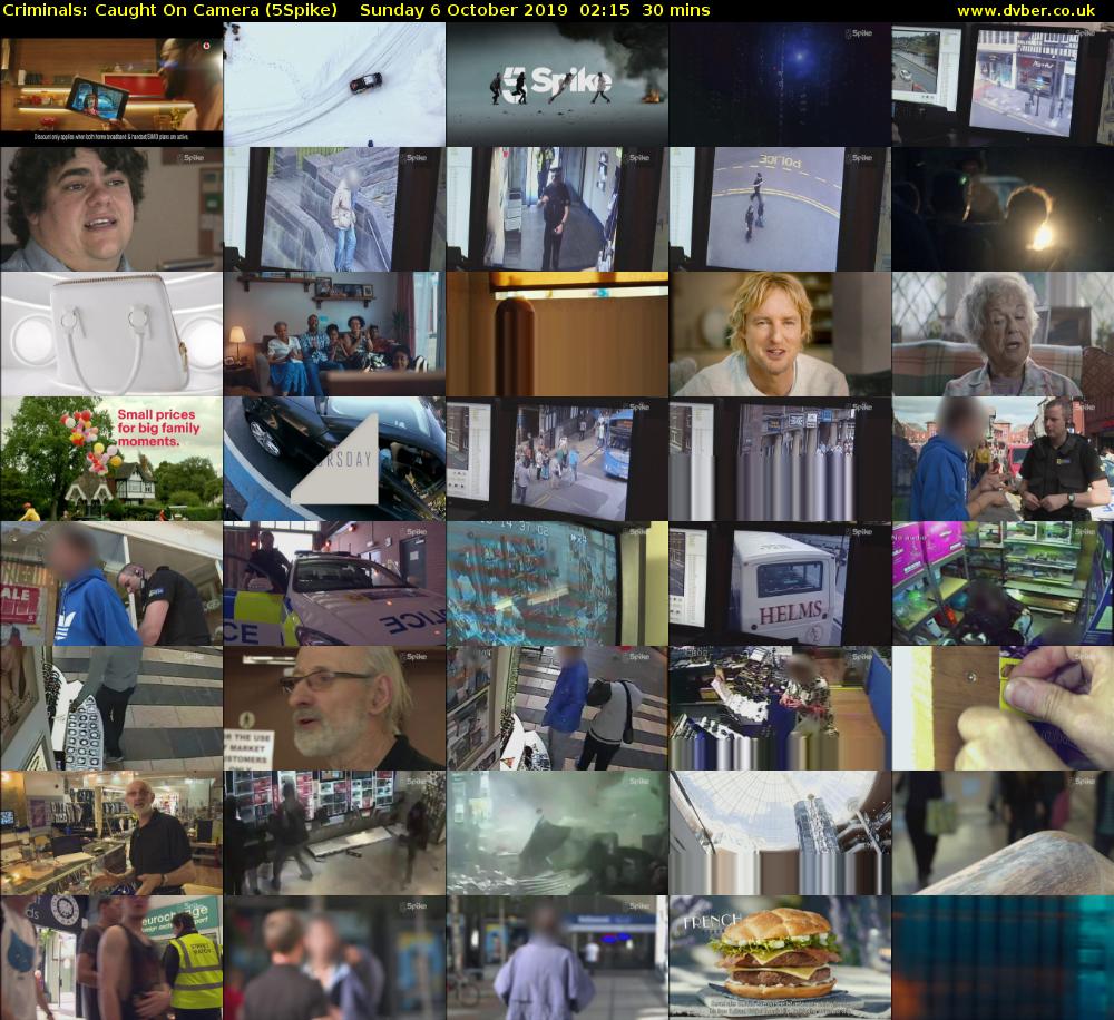 Criminals: Caught On Camera (5Spike) Sunday 6 October 2019 02:15 - 02:45