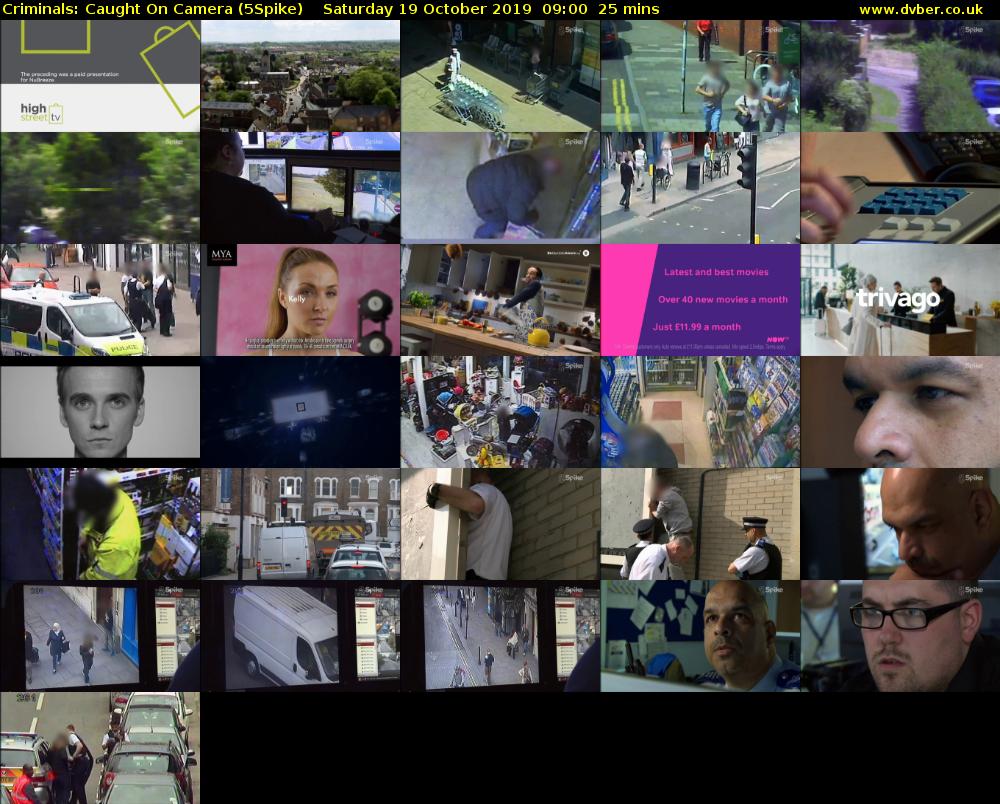 Criminals: Caught On Camera (5Spike) Saturday 19 October 2019 09:00 - 09:25