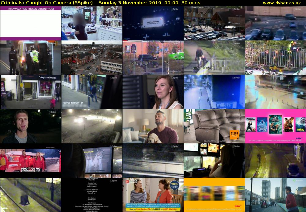 Criminals: Caught On Camera (5Spike) Sunday 3 November 2019 09:00 - 09:30